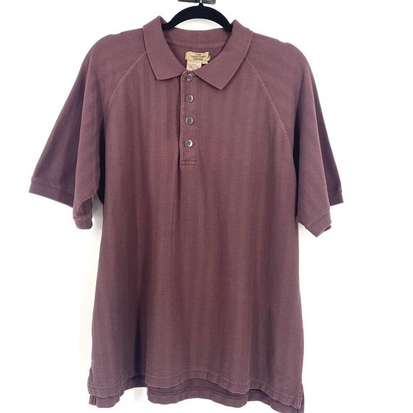 The Territory Ahead Men’s Size L Short Sleeve Polo Shirt Dark Purple 100% Cotton - Picture 1 of 4